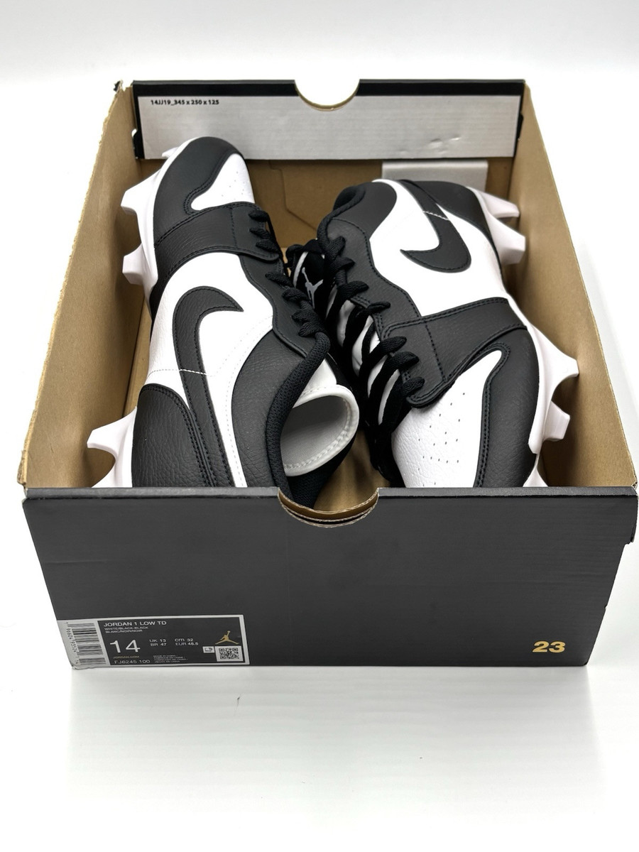 Size 14 - Jordan 1 TD Cleat 2023 Low Black White for sale Size 14 - Jordan 1 TD Cleat 2023 Low Black White for sale