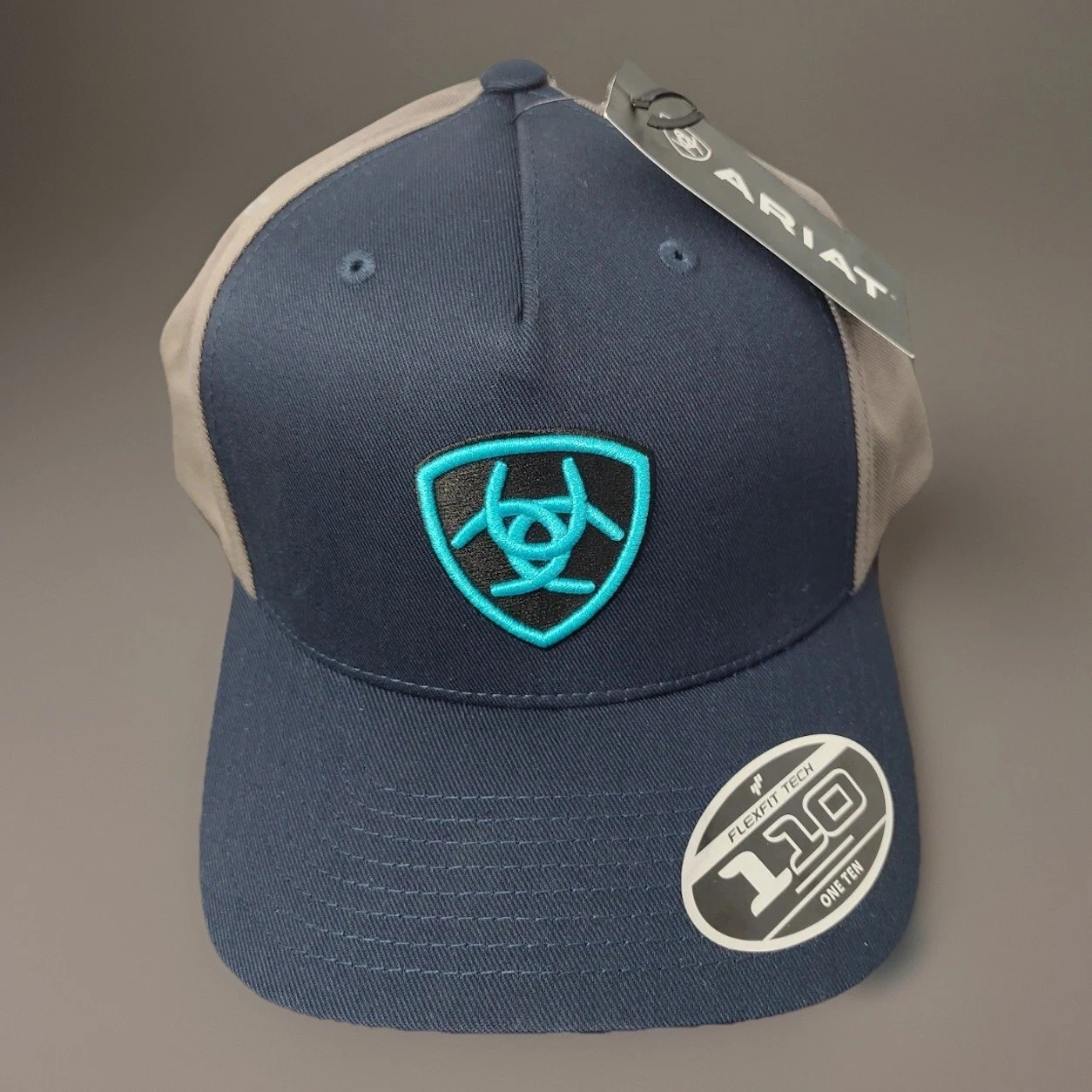 Ariat 110 Flexfit Tech Hat Snapback Navy/Grey Men's One Size Adjustable Cap NEW