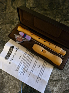 Roy Benson Altblockflöte F aus Holz beige Set mit Koffer & Pflege Set.