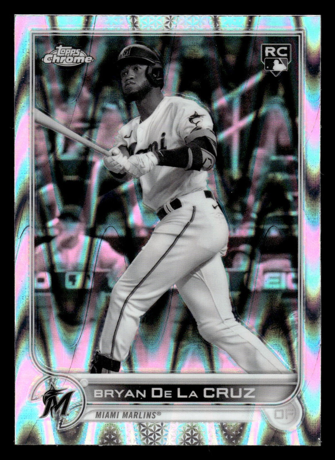 2022 TOPPS CHROME SONIC REFRACTOR BLACK/WHITE RAYWAVE #216 BRYAN DE LA CRUZ RC