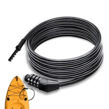12ft Long Straight Cable Lock with Resettable Combination, Weatherproof Secur...