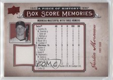 2008 A Piece of History Box Score Memories Red Jerseys Justin Morneau 1o3
