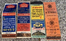 4 Early Standard Oil Gas Petroleum Advertising Matchbooks matchcovers ISO-VIS