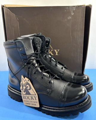 NIB 8.5 M ROCKY MENS 2091 SIDE ZIPPER 7'' JUMP BOOTS BLACK 8.5 M FREE SHIPPING