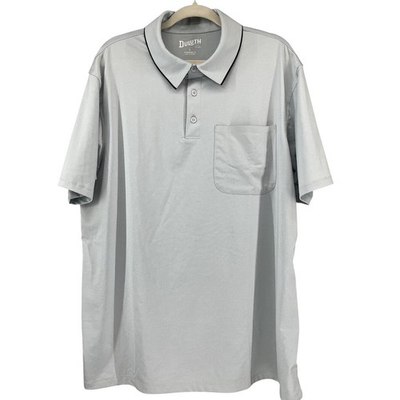 #ad Men#x27;s Duluth Trading Pressure Cooker Standard Fit Light Gray Polo Size Large NWT $16.00