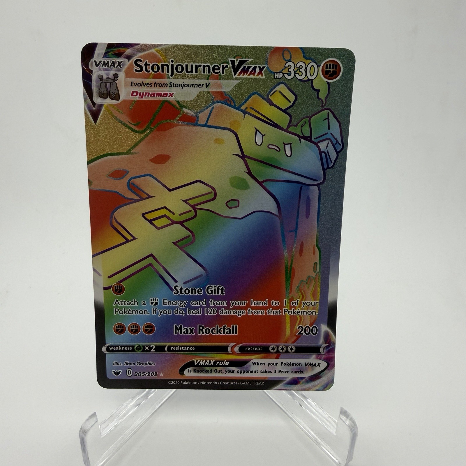 Stonjourner VMAX 205/202 Swsh01: Sword & Shield Secret Rare Holo 330 HP EN