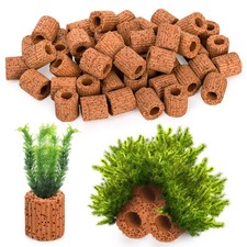 TOPZEA 50 Pcs Aquatic Water Plant Fixed Rings, 0.9" Dia x 1" H , Terracotta