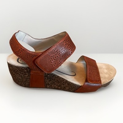 Abeo AU52074 Una Wedges Sandals Brown Leather Bio Women's Size US 10 Walking