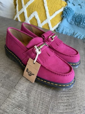 Dr Martens Adrian Snaffle Fuchsia Pink Nubuck Leather Loafers Size