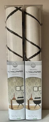 2 x Rollen WAND POPS BERBER NATUR SCHWARZ, CREME & BEIGE ABZIEHEN UND KLEBEN TAPETE