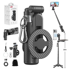 5-in-1 Magnetic Selfie Stick with Remote, 360  Rotation, Mini Tripod  Phone Sta