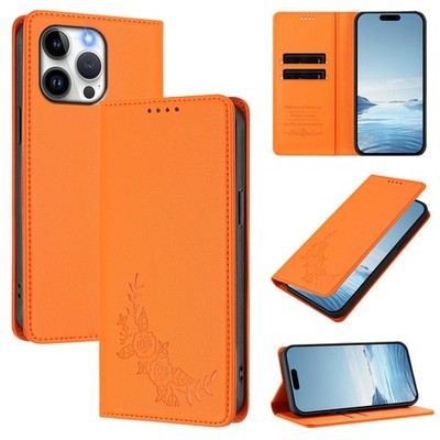 For Various Phone Magnetic Card Wallet Case Rose Flower Leather Flip Stand Cover