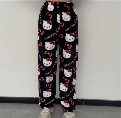 Sanrio Hello Kitty plüsch Pyjama Hose Jogginghose Schlafhose kuschelig Kawaii