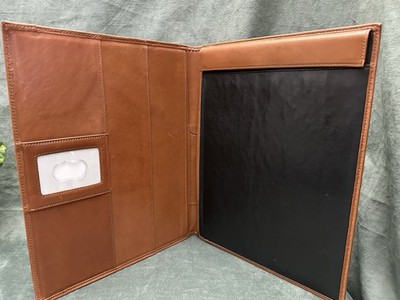 Levenger Executive Padfolio Tyler Folio Brown Leather 9 x 12''