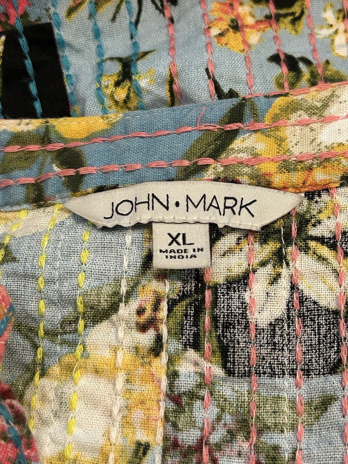 John Mark Embroidered Patchwork Boho Top Flawless… - image 11