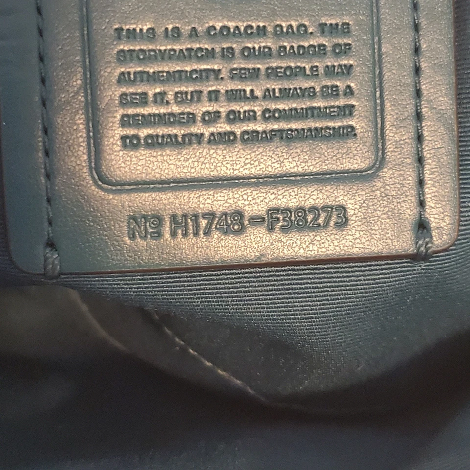 Coach Teal Crossbody Bag With Double Zipper Closure & Strap - Image 3 of 4