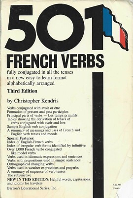 Five Hundred One French Verbs by Christopher Kendris (1990, Paperback)