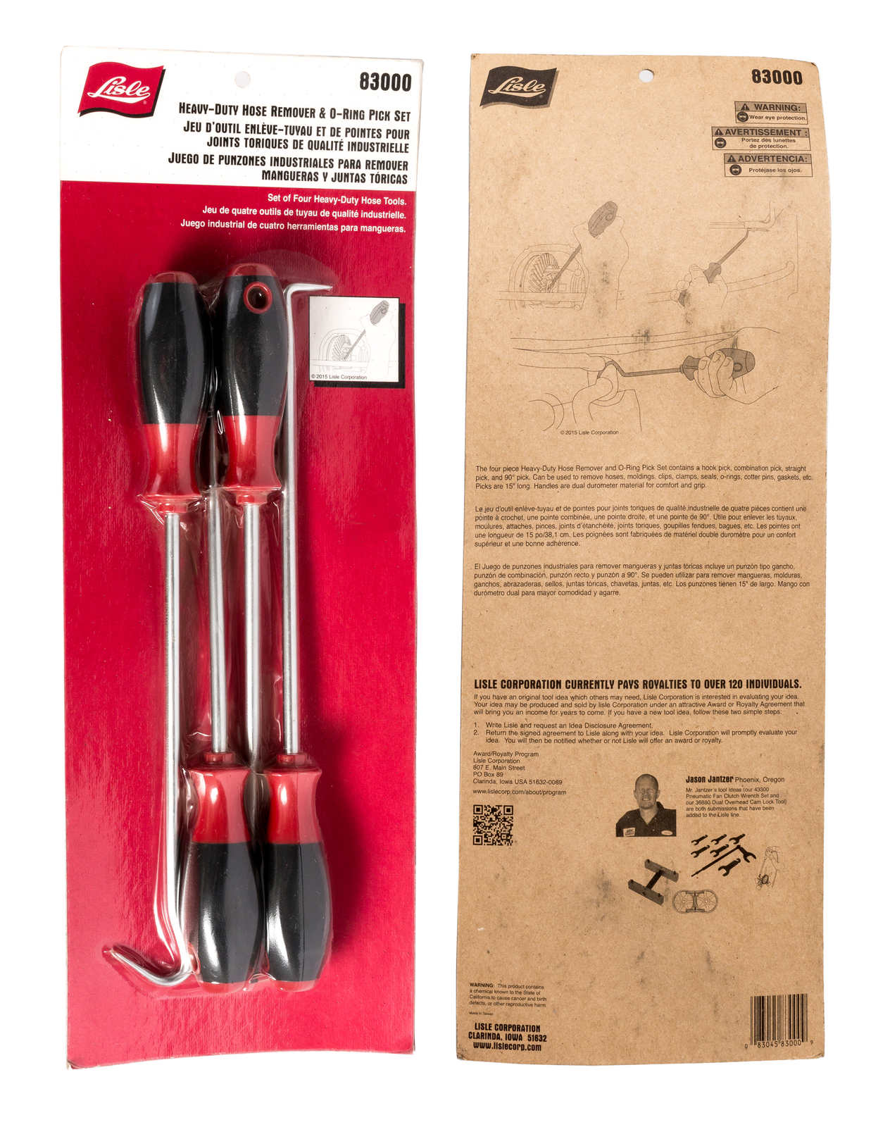 Lisle Heavy Duty O-Ring Hose Gasket Remover 15 Inch Pick Set 4 Pcs Part LIS83000