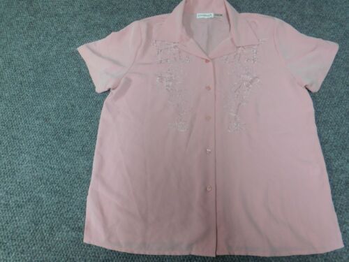 Claudia Richard Womens Blouse 12 pink button down shirt - Picture 2 of 14