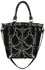 Restyle Chained Pentagram Spiked Gothic Punk Occult Wiccan Witch Tote Bag Purse