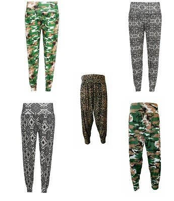 LADIES WOMEN FULL LENGTH HAREEM ALI BABA PRINTED PANTS BAGGY TROUSERS LEGGINGS