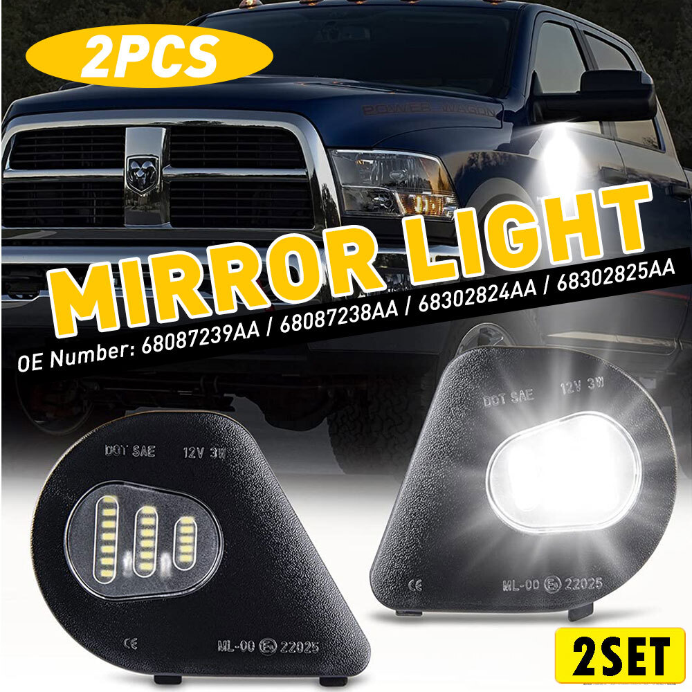 2Set LED Puddle Lights for Dodge RAM 4500 5500 2011-2018 Side Mirror Lamps