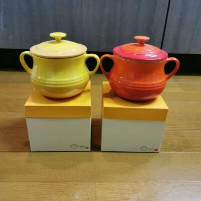 Le Creuset Soup Bowl Bean Pot 500ml with Lid Set of Yellow