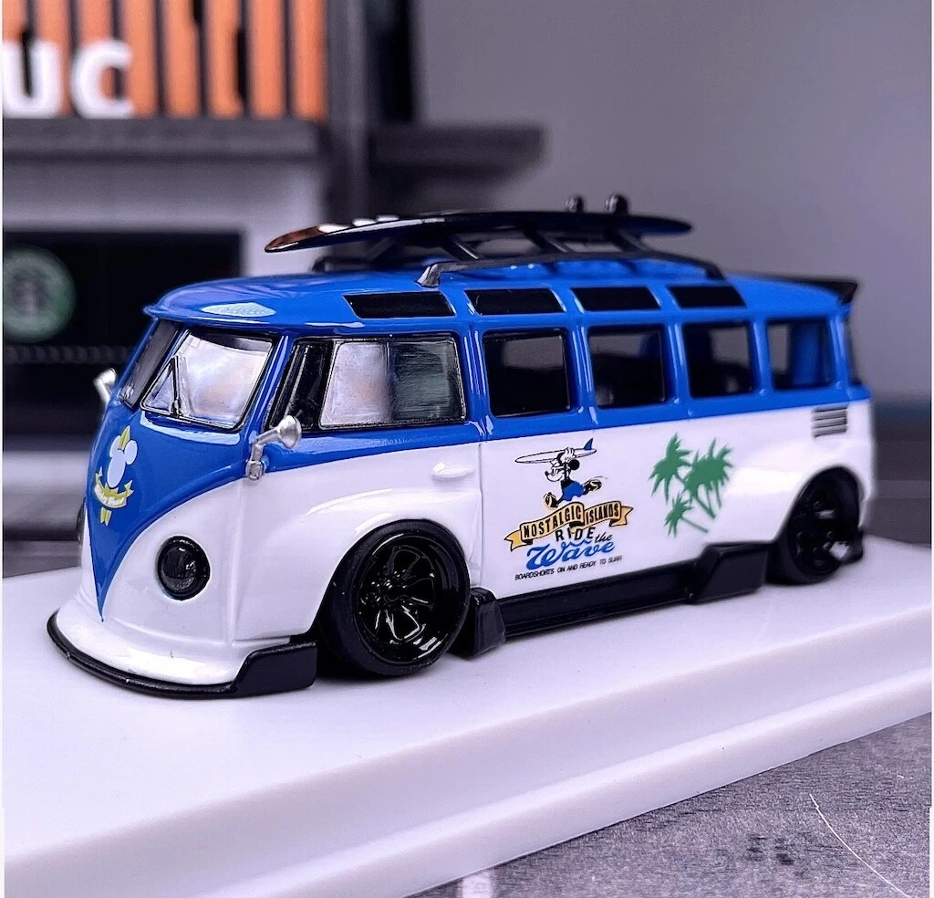 4R-791 LMLF Model 1/64 フォルクスワーゲン T1 RWB LMLF 1:64 Blue VW T1 RWB Van Bus Camper Kombi Model Diecast Metal