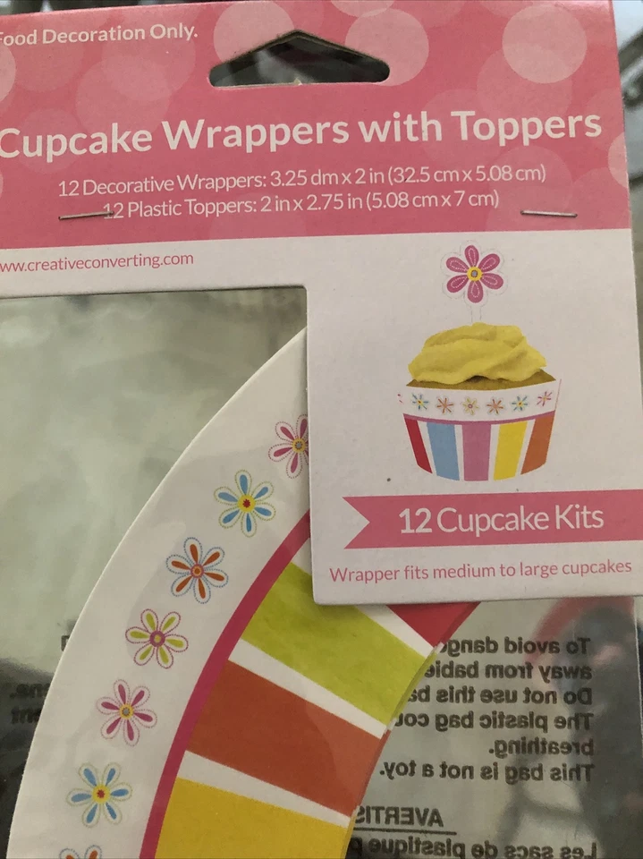 12 ct Spring flowers Decorations Party Cupcake Wrappers + picks birthday easter - Image 4 of 4