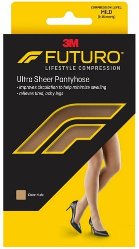 3M Futuro Ultra Sheer Pantyhose Mild Compression Silky Soft Nude 1 Pair 3 Pack