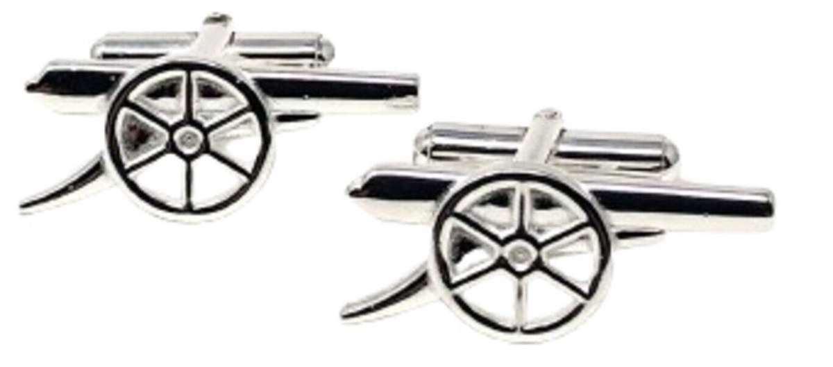 Arsenal 18ct Gold Plated Cannon Cufflinks, Multicolor - Livingstons Jewellers