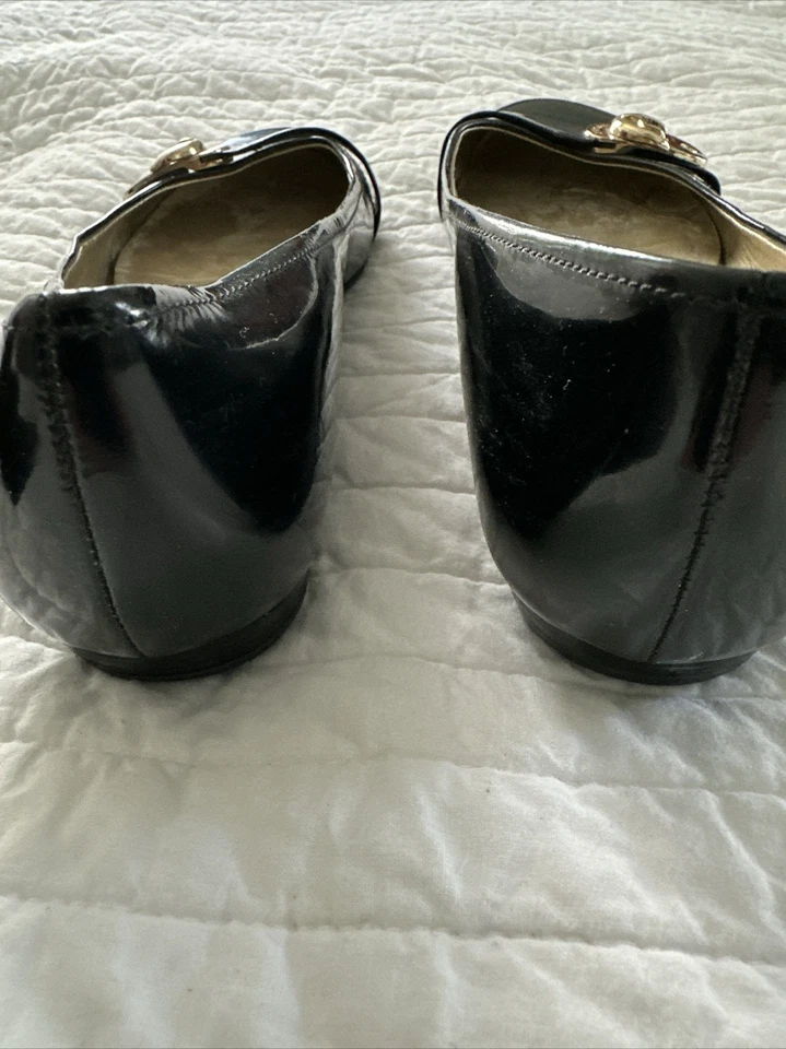 CIRCA JOAN AND David 芭蕾平底鞋,尺寸 7M 黑色,漆皮,皮革鞋底 — 第 4/4 张图片