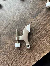 Set of 5: Hinge Pin Door Stop, Self Adjusting Pad, Satin Nickel