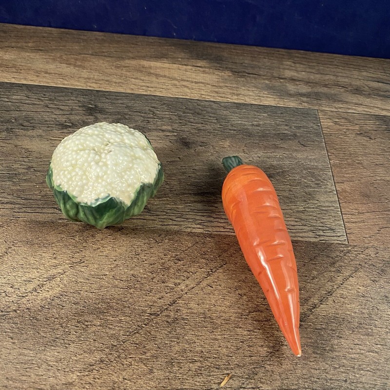 Carrot Cauliflower Salt Pepper Set Ceramic 
