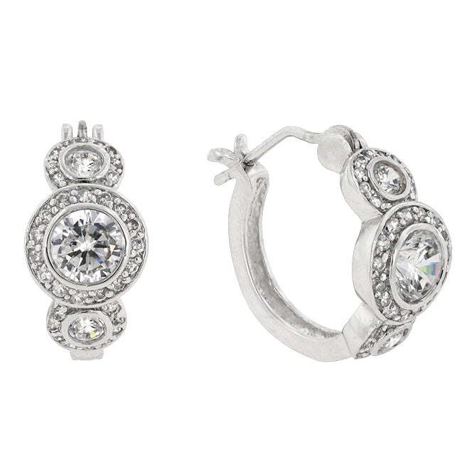 Legacy Cubic Zirconia Earrings 1.98ct Rhodium Plated Elegant