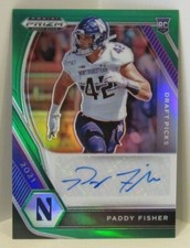 Paddy Fisher 2021 Panini Prizm Draft GREEN Refractor Rookie AUTO Panthers
