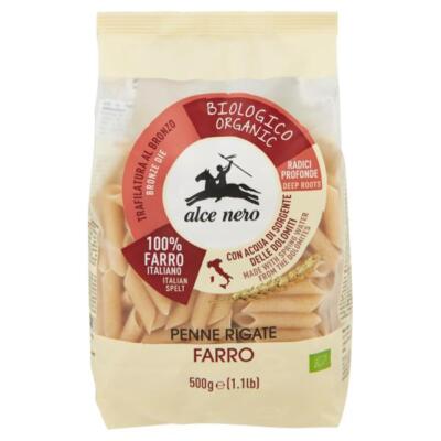 Dinkelnudeln Pasta PENNE Rrigate al FARRO Bio ALCE NERO 500gr