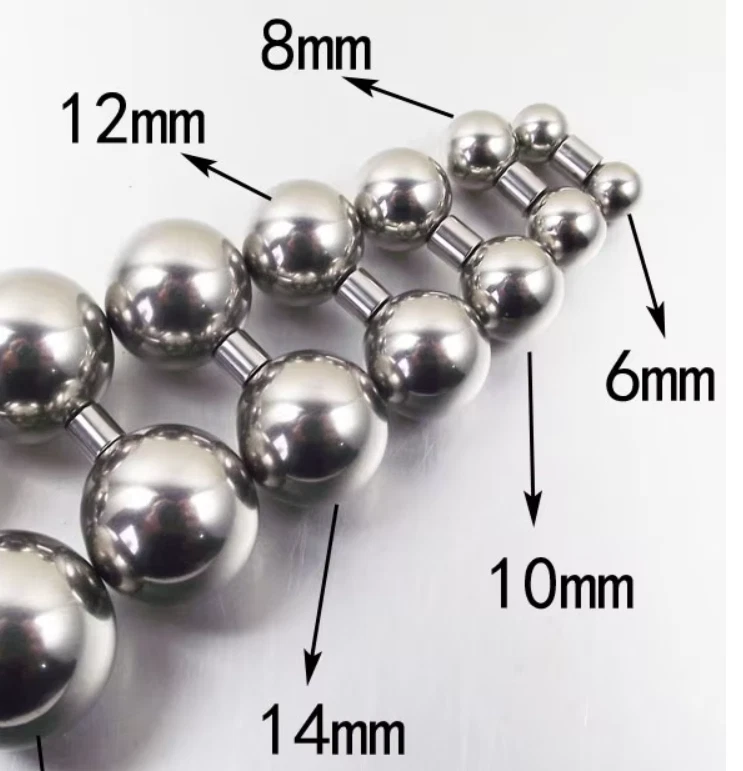 Barra recta de 4 mm-8 mm calibre pesado bolas grandes de 6-14 mm perforación pezón a oreja PA Foto 4 de 4