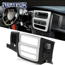 New Fit For 2002-2005 Dodge Ram Center Radio Dash Trim Panel Bezel Black Silver