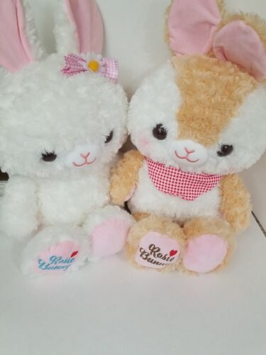 Amuse Amufun Karamell & Rosie Hase Plüschtiere Anima Japan große Hasen Menge 2 Neu mit Etikett - Bild 2 von 11