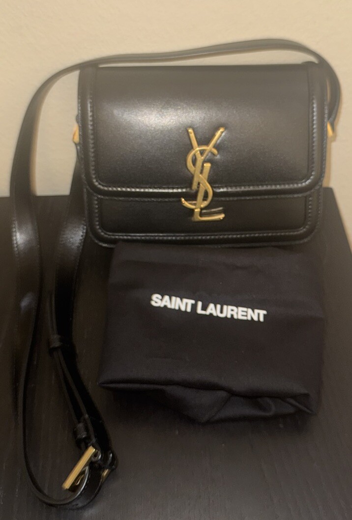 Borsa a tracolla Saint Laurent Solferino in pelle nuova senza etichetta nera