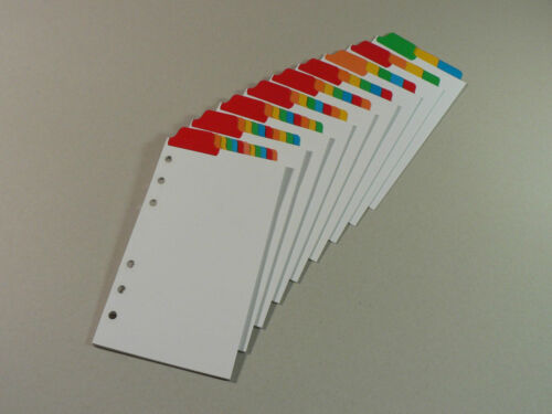Filofax Personal/Compact Divider Insert (Top Position) Multicoloured Mylar Tabs - Zdjęcie 1 z 38
