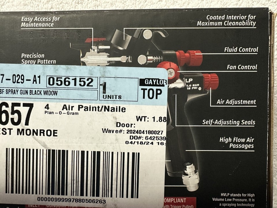 BLACK WIDOW BY SPECTRUM PROFESSIONAL HVLP SPRY GUN BWHVLPSF