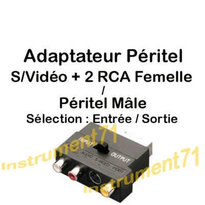Adaptateur Peritel Mâle = 3 RCA 2 Audio + 1 Vidéo ) S/Vidéo Sélect Entrée Sotie - Photo 1/2