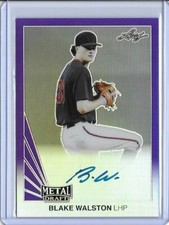 2019 Leaf Metal BLAKE WALSTON Throwback Purple Prismatic Auto /25 Diamondbacks