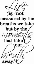 Life Is Not Measured By... 11 X 20 Family Love Wall Decal Vinyl Wall Art