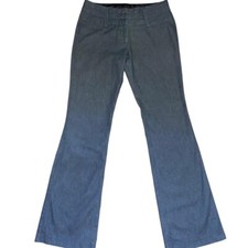 Minimalist Flare Pants Women Size 3 Navy Blue Regular Fit Pockets Cotton Stretch