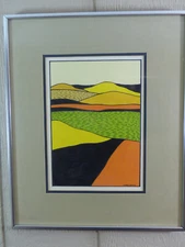 Vintage Gail Cottingham Listed Colorado Artist Mixed Media Landscape Composition