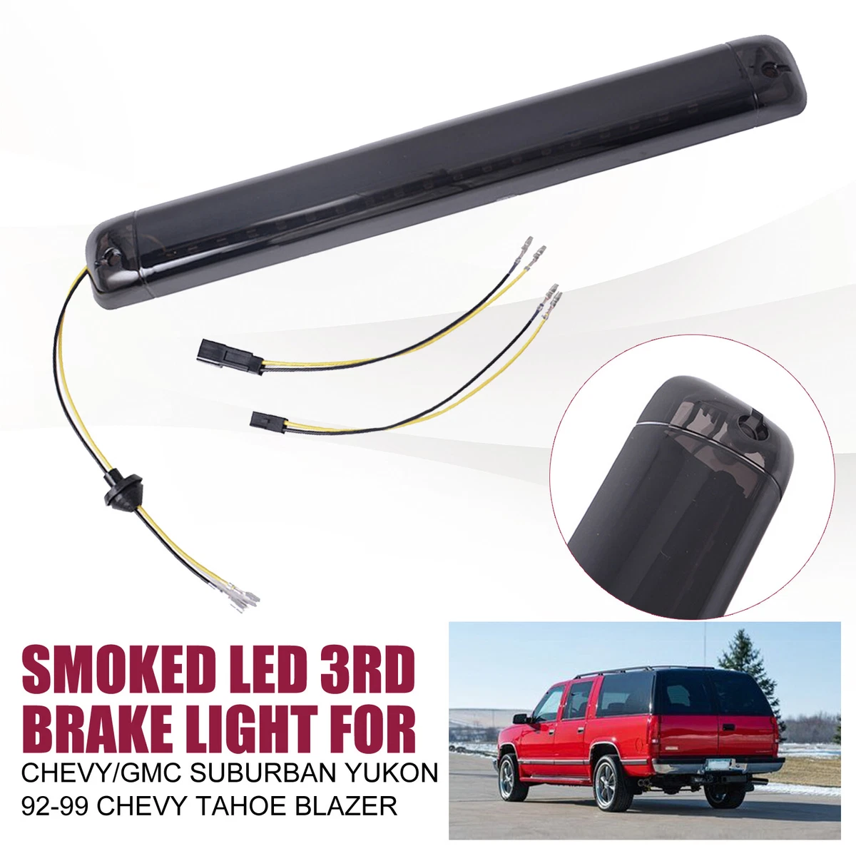 FOR 92-99 GMC YUKON CHEVY TAHOE LED THIRD 3RD TAIL BRAKE LIGHT CARGO LAMP TINTED - Foto 6
