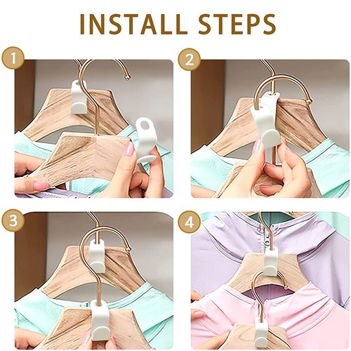 50PCS Space Saving Connector Hooks Clothes Hanger Cascading Organizer Rack - Picture 9 of 14